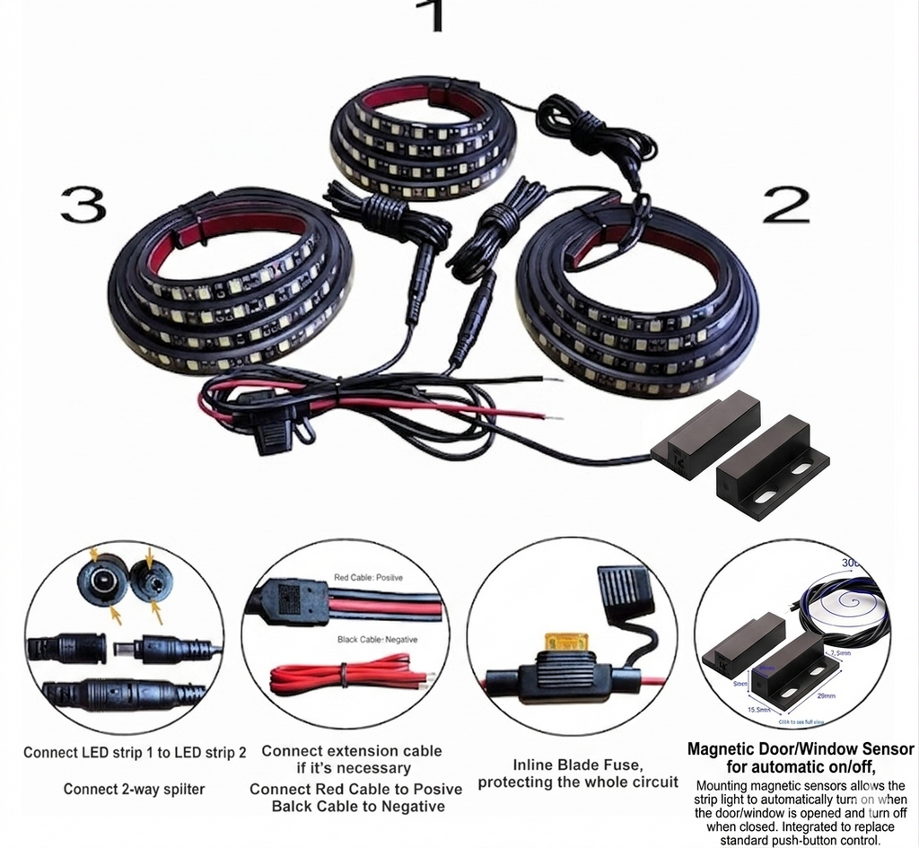 5.5ft LED Truck Bed Kit | Automatic Magnetic Switch